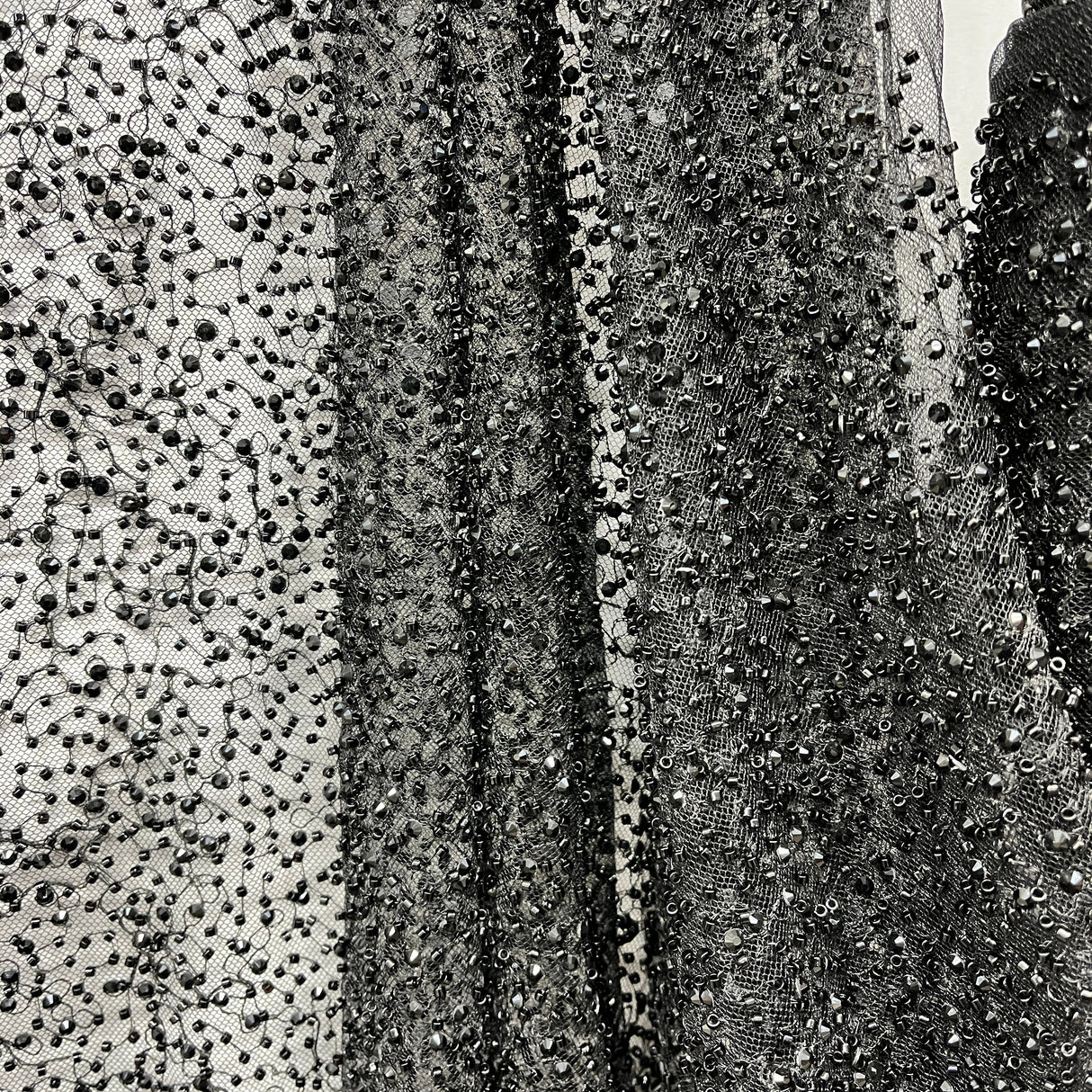 Beaded Lace Mesh Black