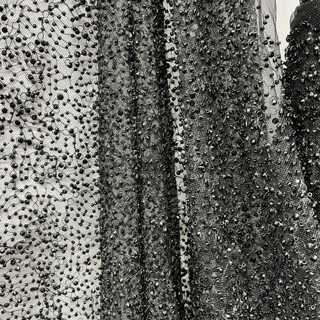 Beaded Lace Mesh Black