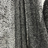 Beaded Lace Fabric on Polyester Net Mesh