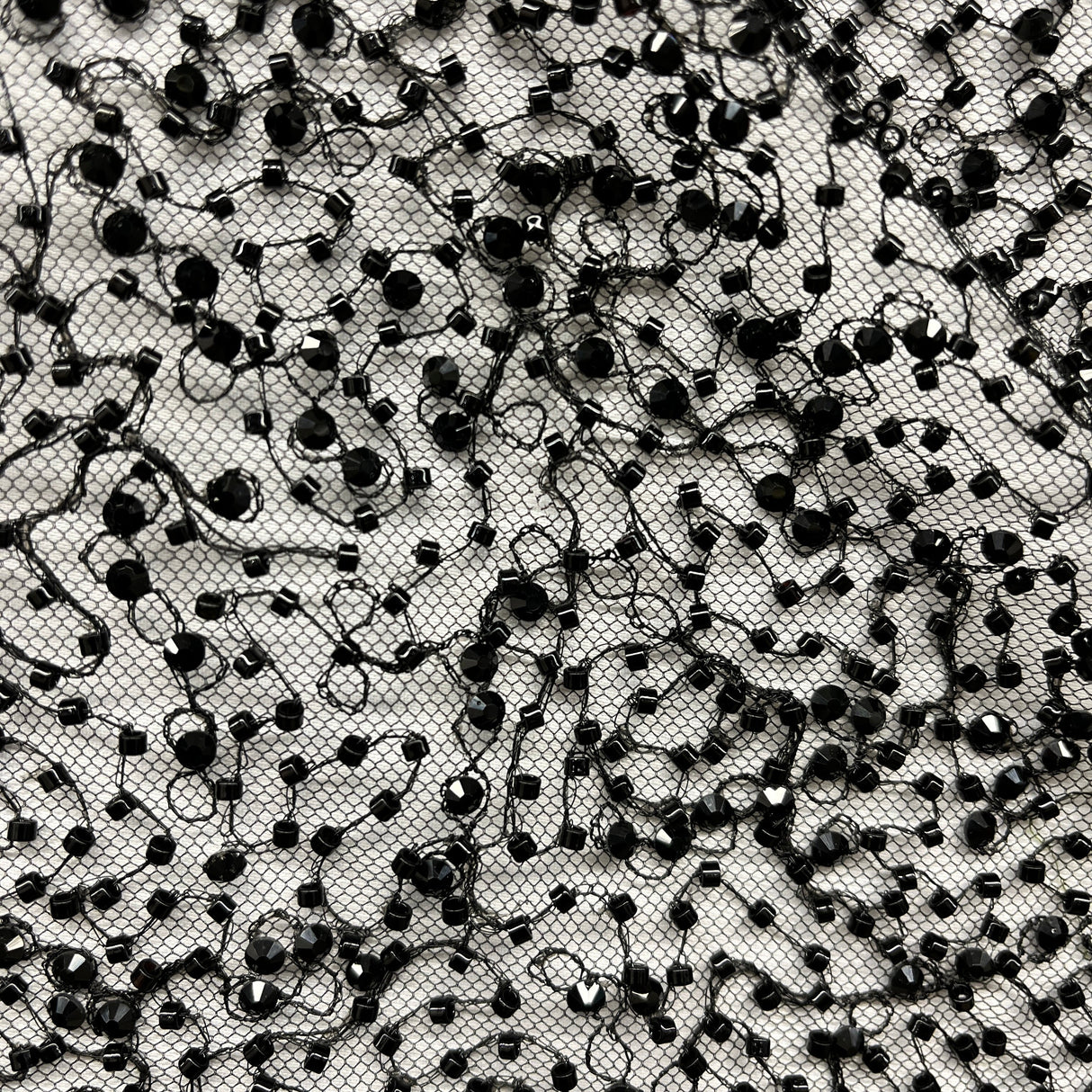 Beaded Lace Mesh Black