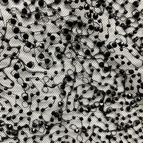 Beaded Lace Mesh Black