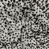 Beaded Lace Fabric Embroidered On 100 Percent Polyester Net Mesh - Black, 60" Wide (1 Yard)