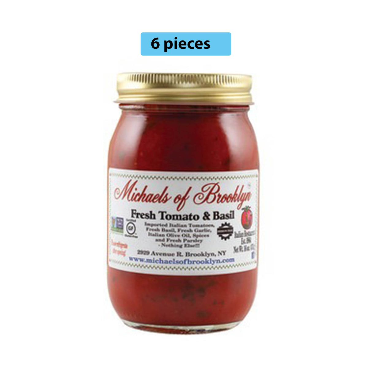 MICHAELS OF BROOKLYN TOMATO & BASIL 16 OZ JAR