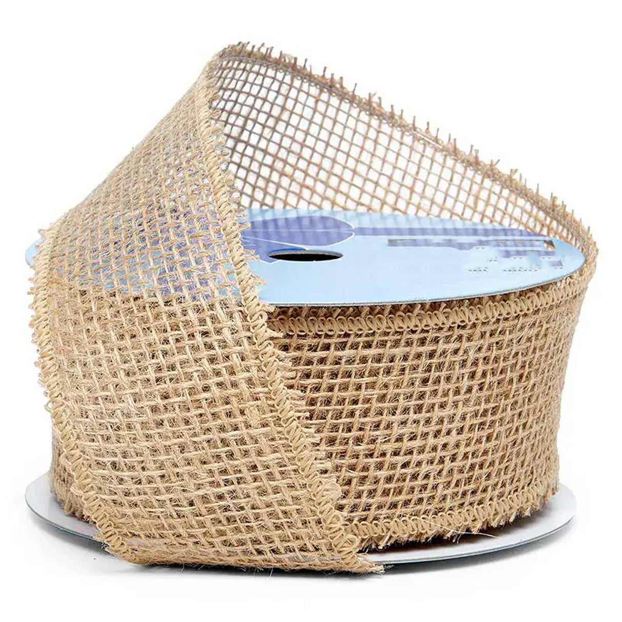 Burlap Wired Ribbon 2 1/2 '' X 10 yd Natural Color 1 / ROLL