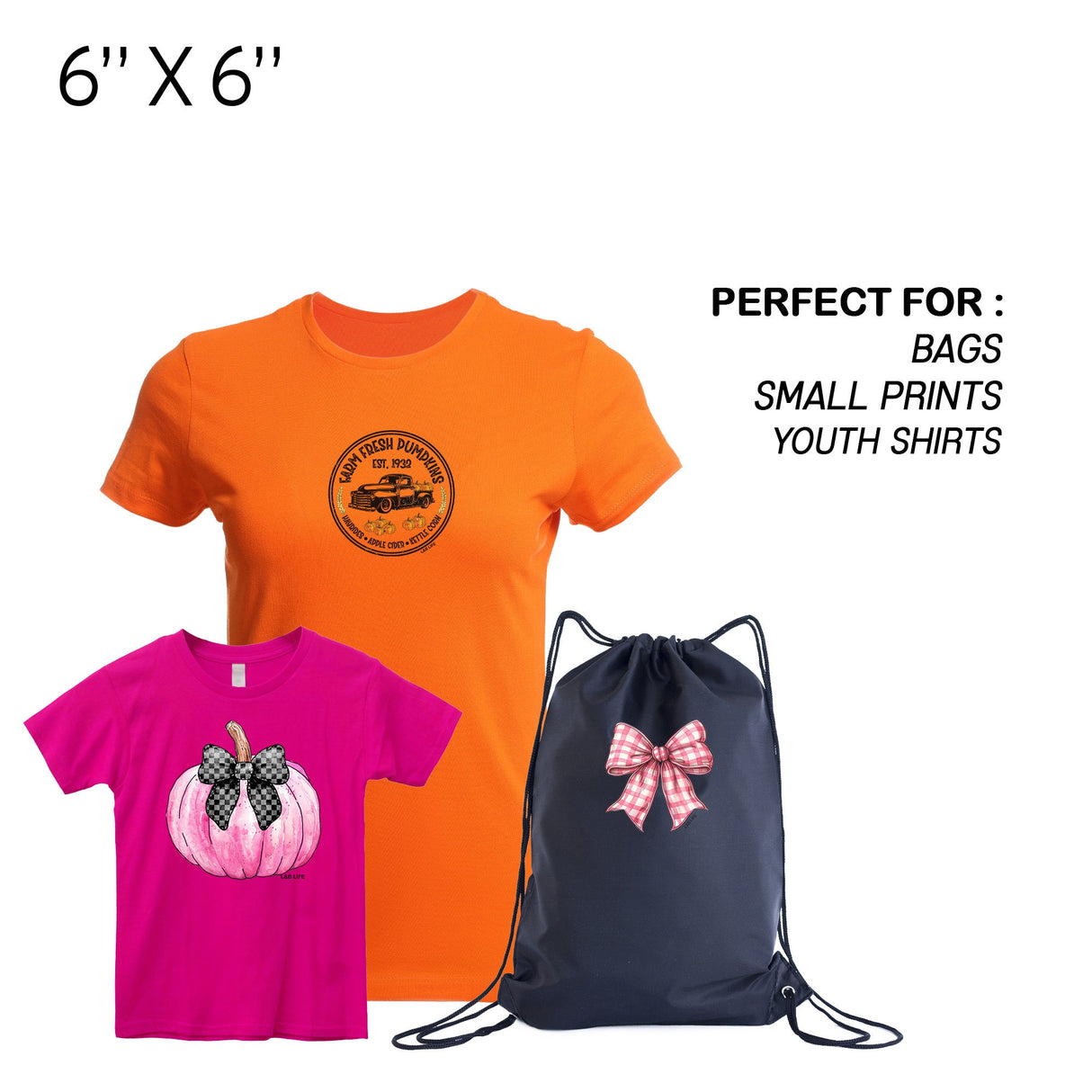 Direct To Film DTF Order Transfers By Size - Custom DTF Transfer Printing, Sizing Options, Vibrant Full Color (1 Transfer)