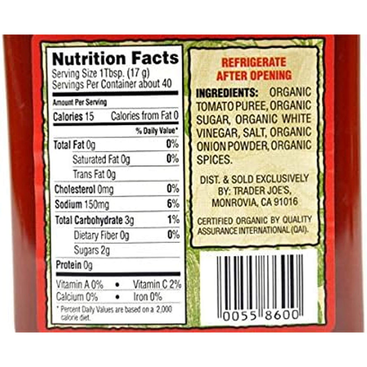 Organic Ketchup 20 oz