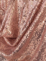 Stretch Sequin on Mesh Rose Gold