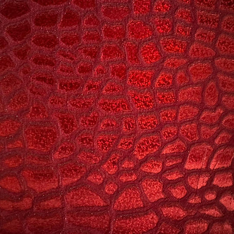 Velvet Hologram Embossed Giraffe Print Fabric