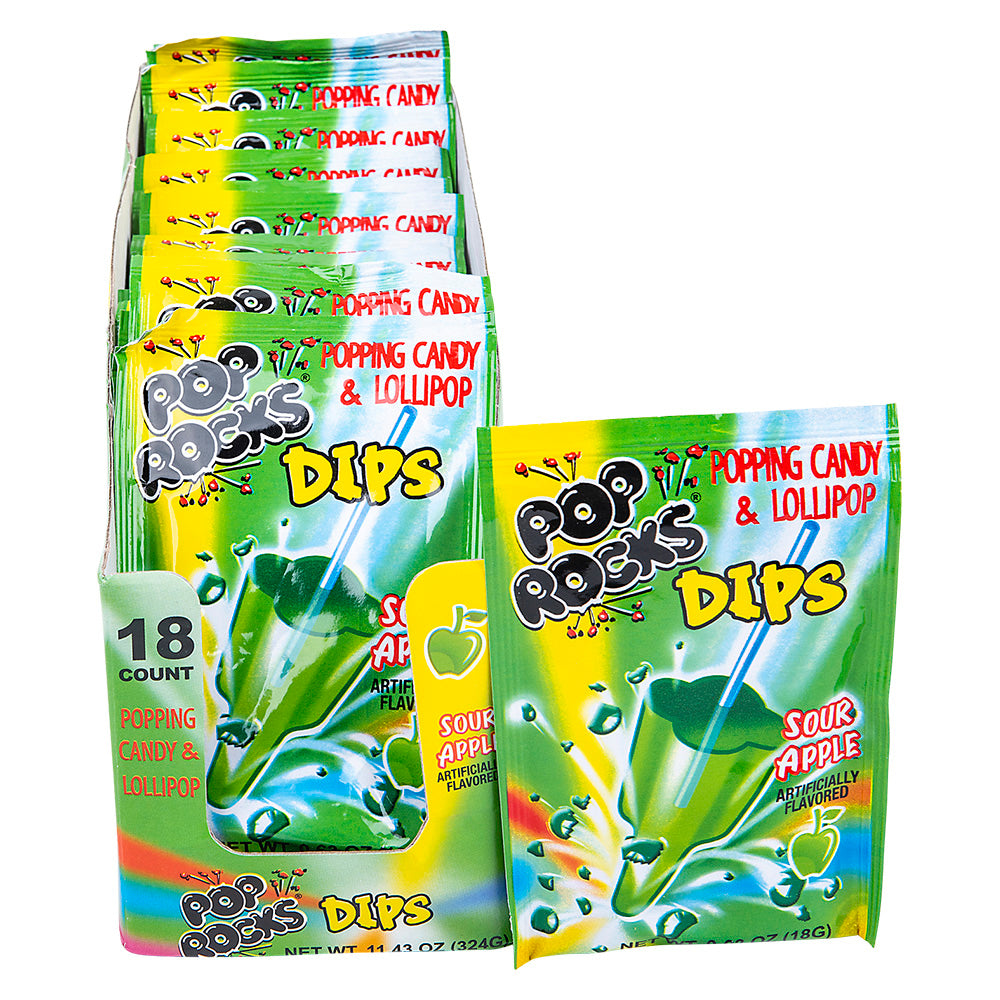 Pop Rocks Dips Sour Apple (1 Box)
