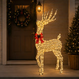 108" Lighted Wicker Reindeer Outdoor Christmas Decor
