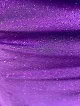 Selena Purple Stretch Velvet Fabric - Dark Purple, Iridescent Glitter, 59" Width (1 Yard)