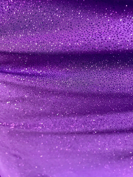 Selena Purple Stretch Velvet Fabric - Dark Purple, Iridescent Glitter, 59" Width (1 Yard)