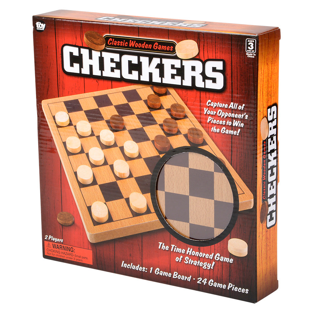 Wooden Checkers 10" (1 Box)