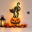 30-inch pumpkin black cat Halloween yard decoration