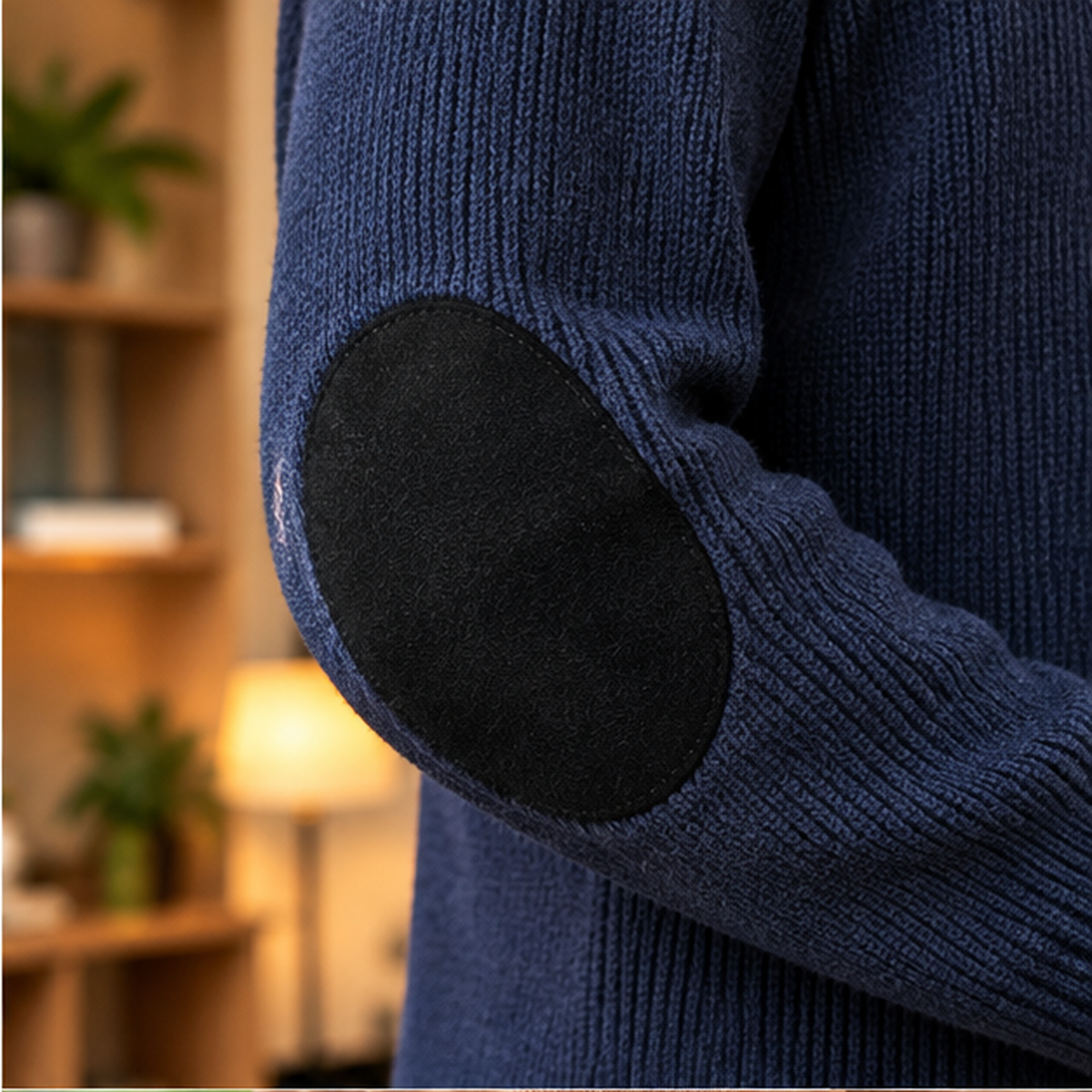 Black Suede Cowhide Elbow Patches - Black, 4 3/4" X 6 1/4" (1 Pair)