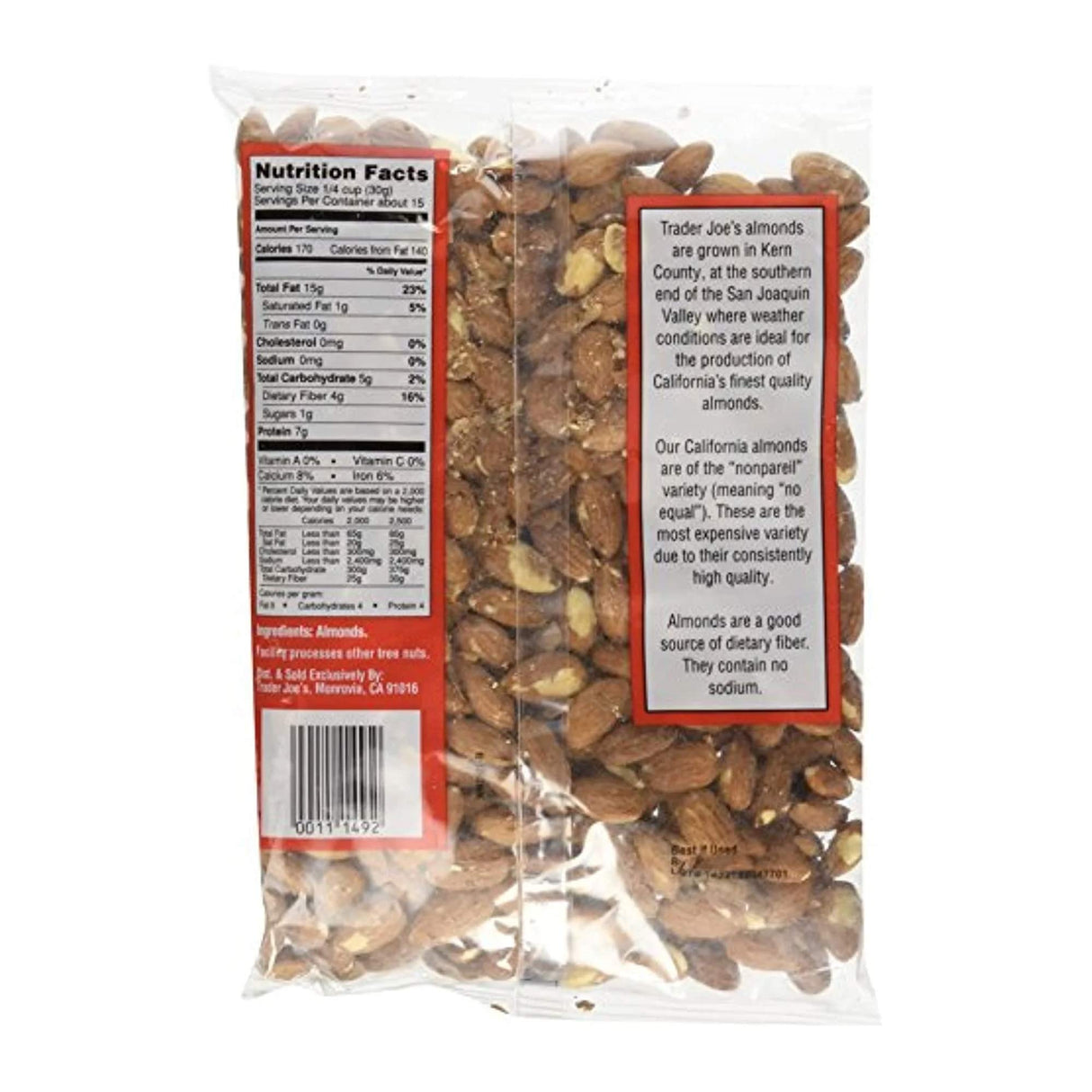 Dry Roasted & Unsalted Almonds 16 oz