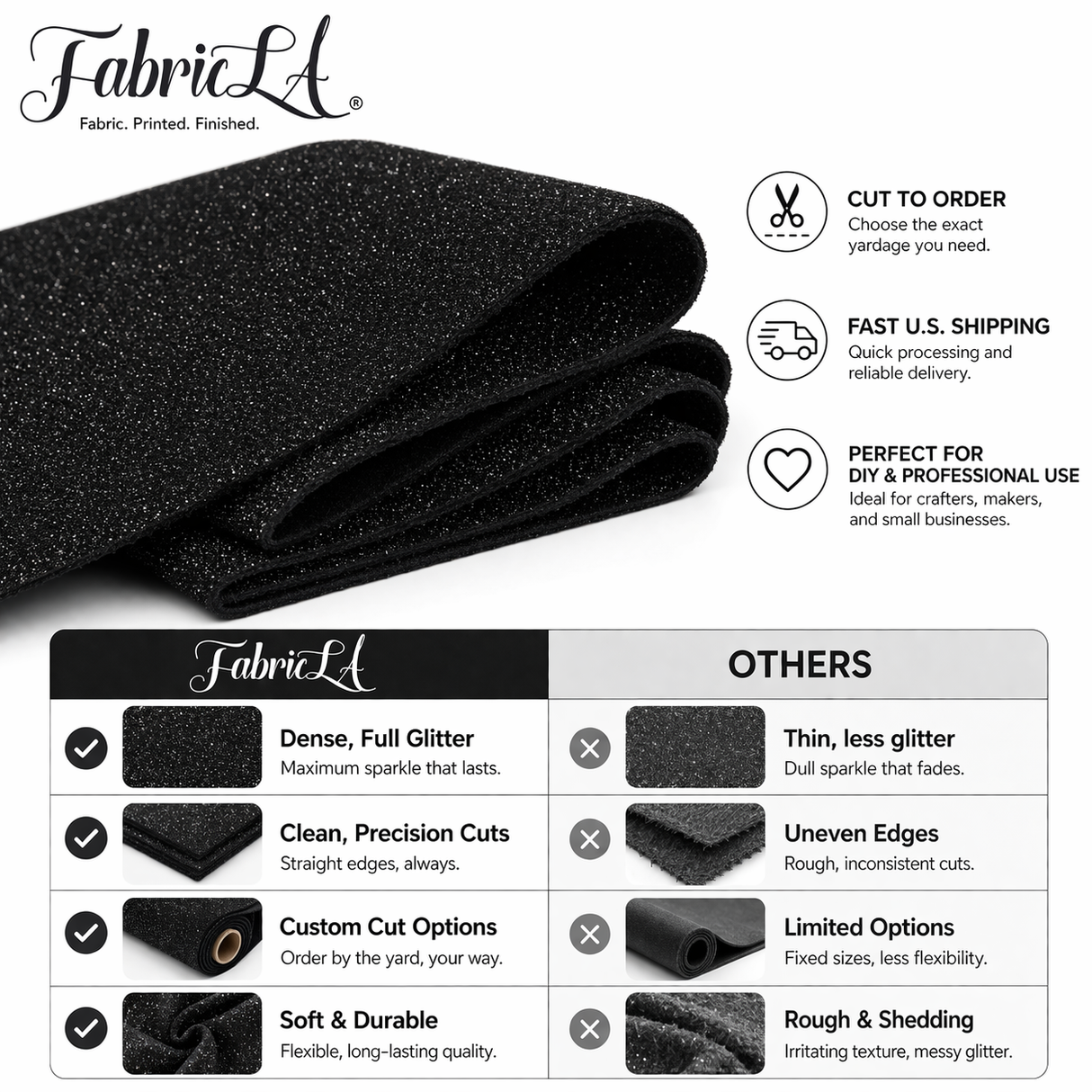 Glitter Felt Fabric 60 Inch Wide Sparkle Finish
