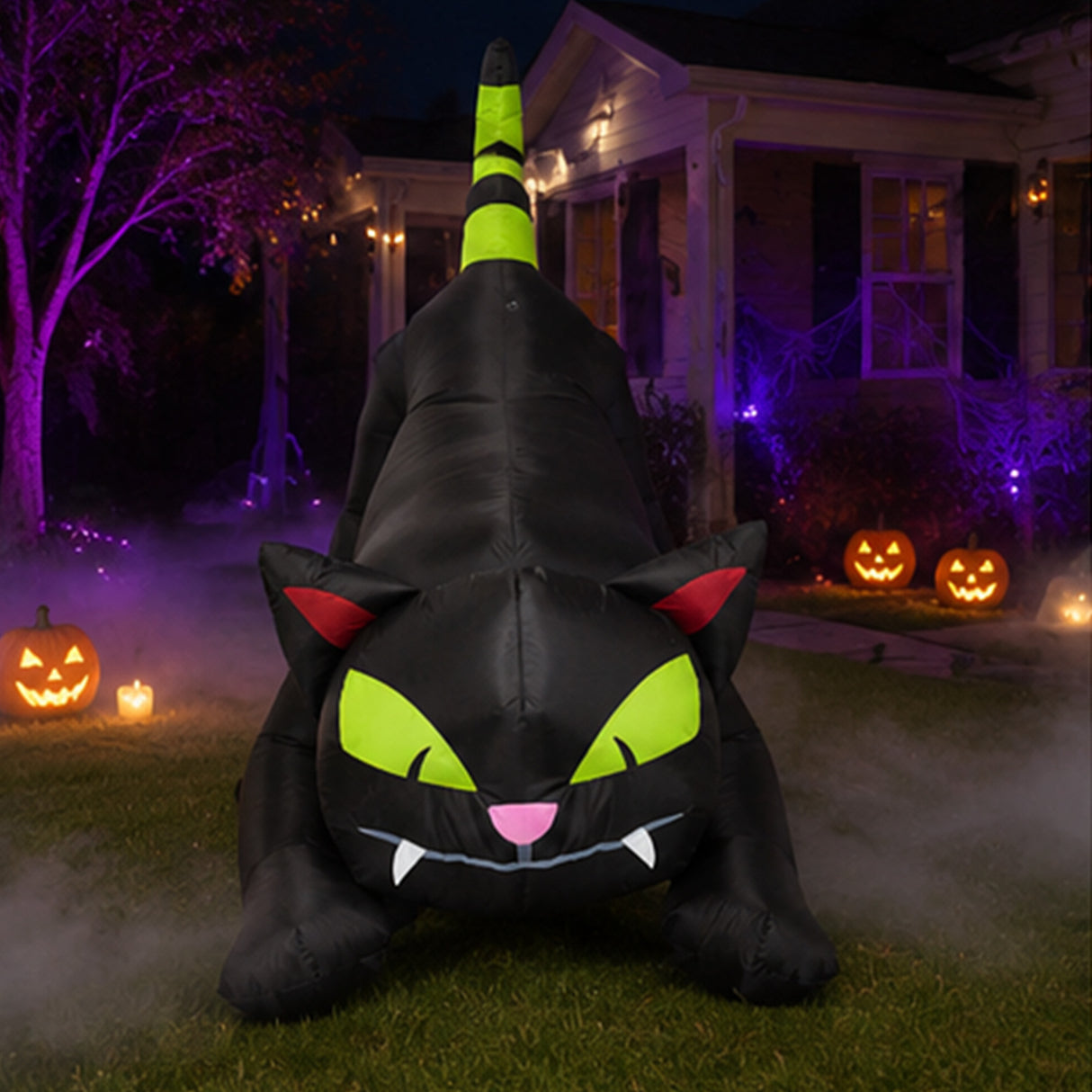6FT Black Cat Halloween Inflatable Yard Decoration