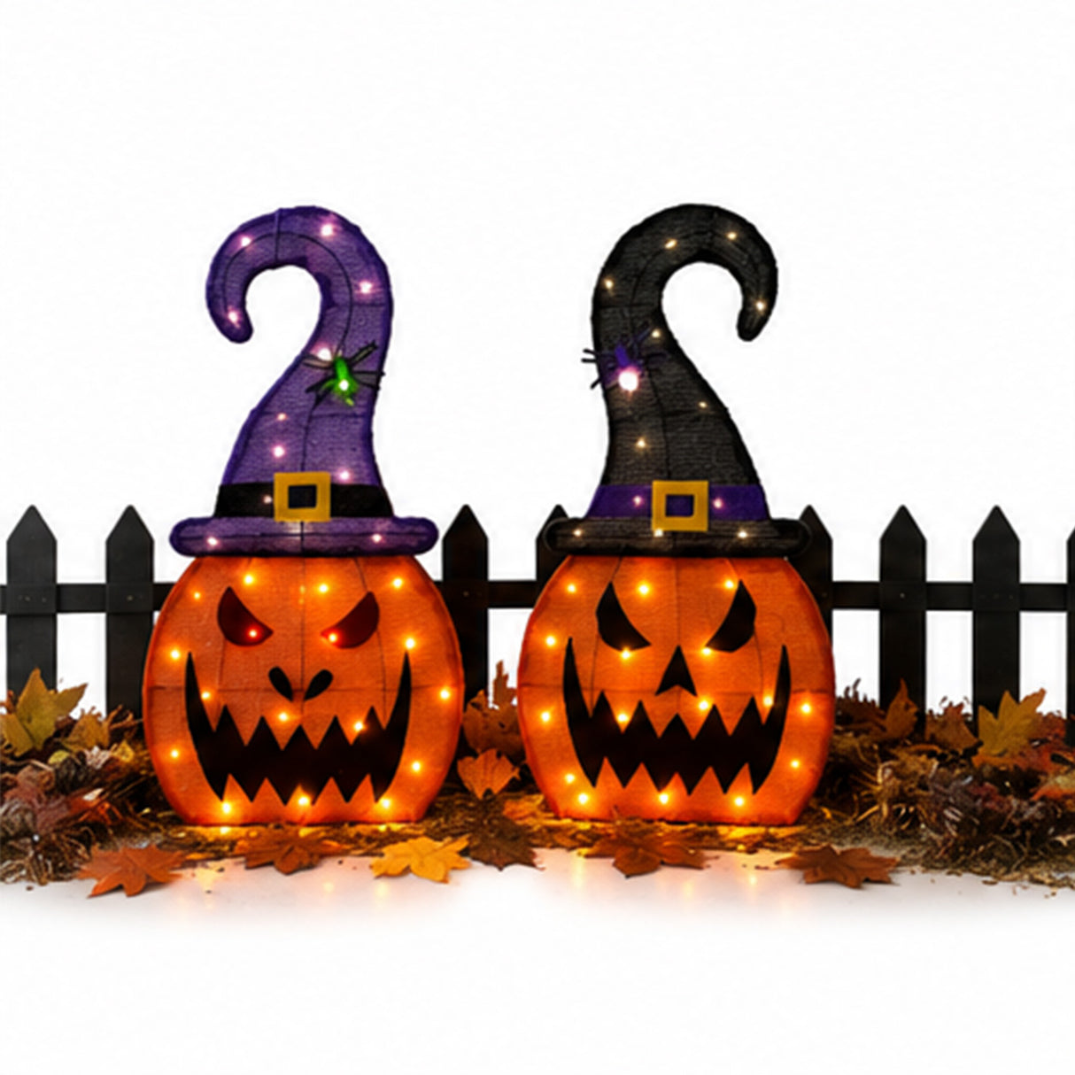 28 Inch Pumpkin Witch Hat Halloween Decoration Set 2 Pcs