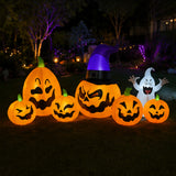 8FT Witch Hat Pumpkin Halloween Yard Decoration Set