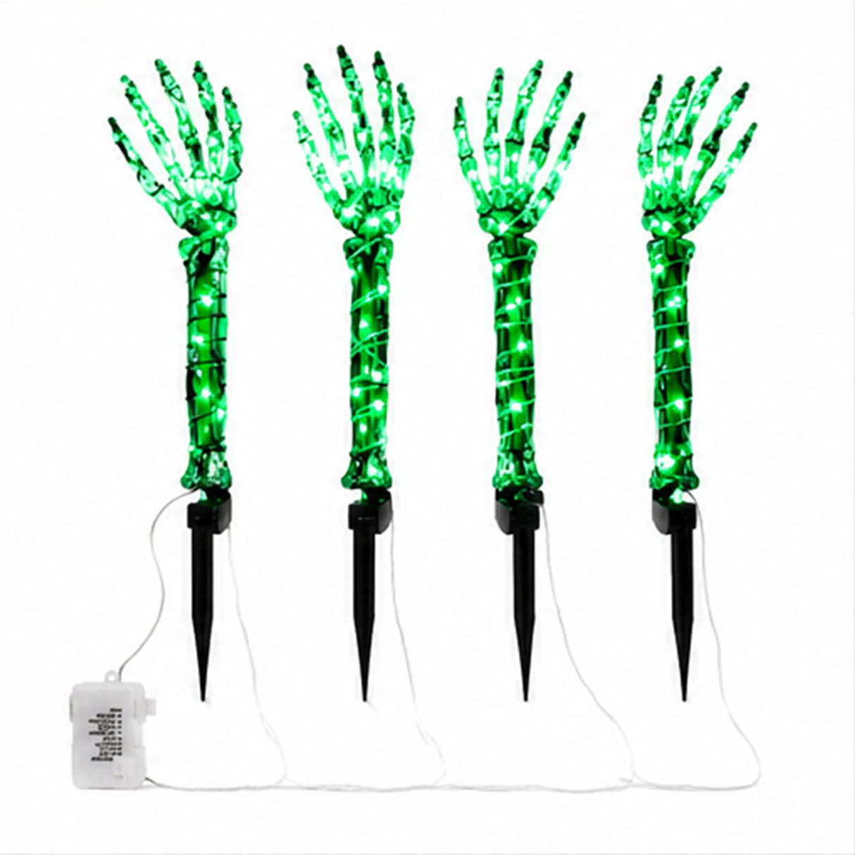 Green Light Ghost Hands Halloween Decor 2 Pair Set