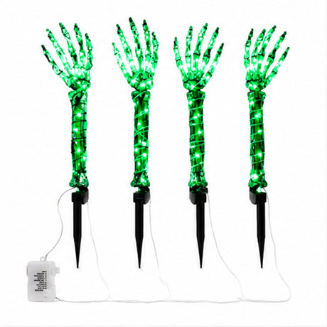 Green Light Ghost Hands Halloween Decor 2 Pair Set