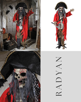 6 Ft. Pirate Skeleton Animated Prop Standing Halloween Decoration