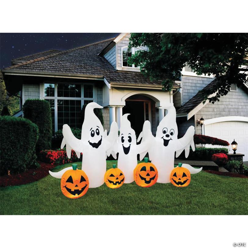 6 Ft. 1" Blow Up Inflatable Ghosts with Pumpkins Halloween Decoration