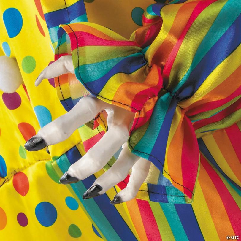 6 Ft. 2 3/4" Animated Standing Light-Up Multicolor Clown Halloween Decoration