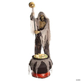 6 Ft. 7" Animated Light-Up Skeleton Stirring Cauldron Halloween Decoration