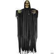 6 Ft. Animated Hanging Shaking Skeleton Reaper with Black Robe Halloween Decoration