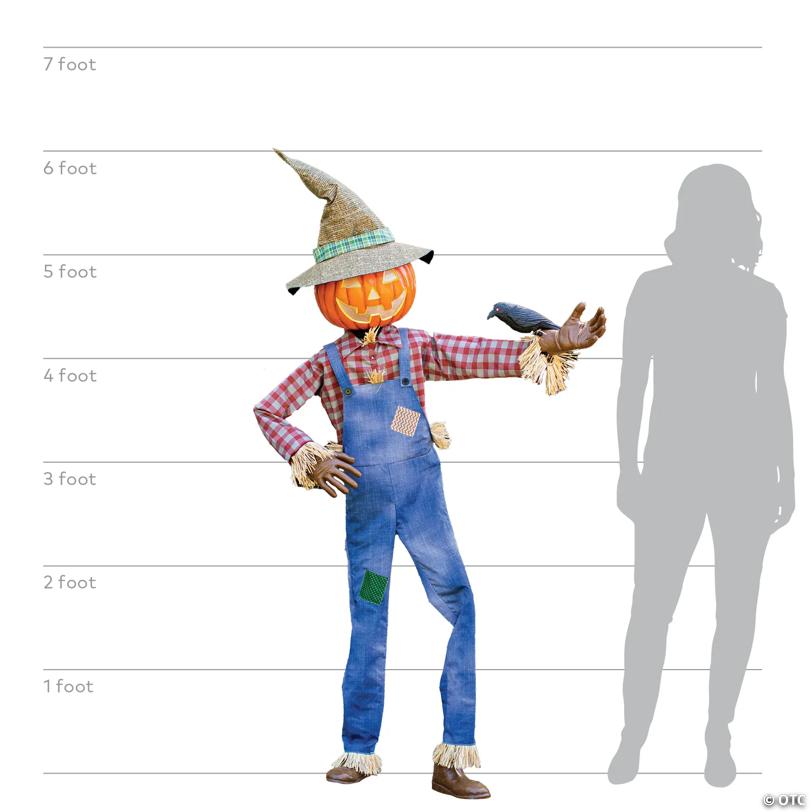 6 Ft. Animated Light-Up Talking Whimsical Jack-O'-Lantern Scarecrow
