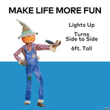 6 Ft. Animated Light-Up Talking Whimsical Jack-O'-Lantern Scarecrow
