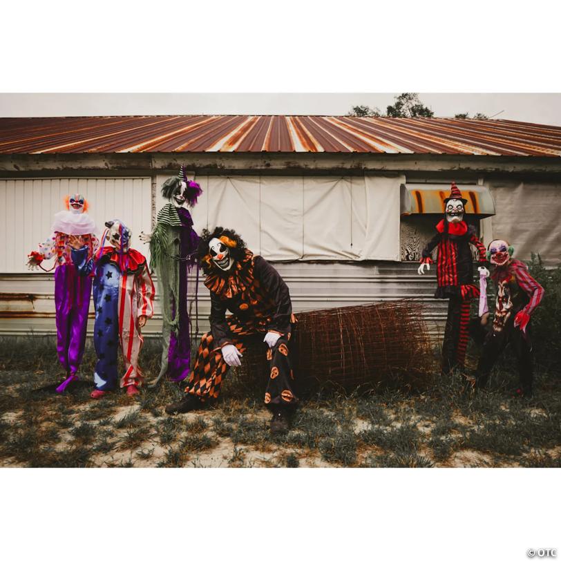 6 Ft. Animated Scary Talking Clown Standing Halloween Decoration