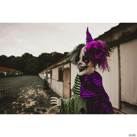 Animated Scary Talking Clown Halloween Decoration with Sound, with animated movement for a spooky Halloween effect