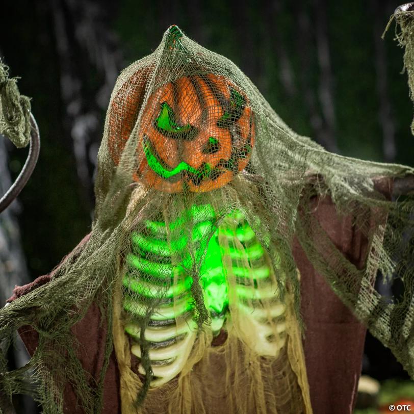 6 Ft. Animated & Light-Up Standing Jack-O’-Lantern Man Halloween Decoration