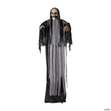 6 Ft. Black & Gray Skeleton Reaper Animated Prop Standing Halloween Decoration