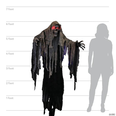 6-Foot Hanging Reaper Halloween Decoration with Glowing Red Eyes and Sound