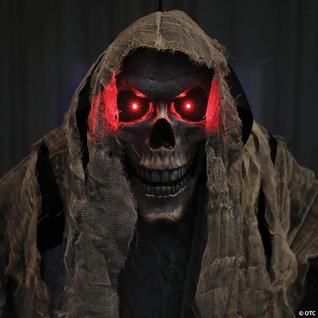6-Foot Hanging Reaper Halloween Decoration with Glowing Red Eyes and Sound