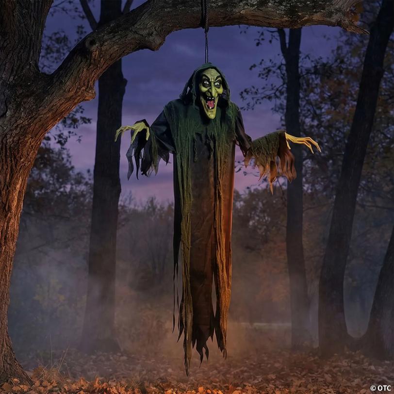 6 Ft. Hanging Scary Witch Animated Prop Halloween Decoration