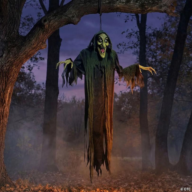 6 Ft. Hanging Scary Witch Animated Prop Halloween Decoration