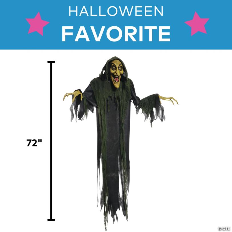6 Ft. Hanging Scary Witch Animated Prop Halloween Decoration