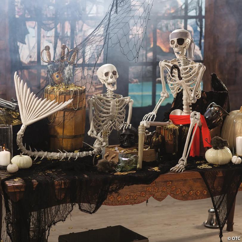 6 Ft. Life-Size Original Plastic Mermaid Skeleton Halloween Decoration