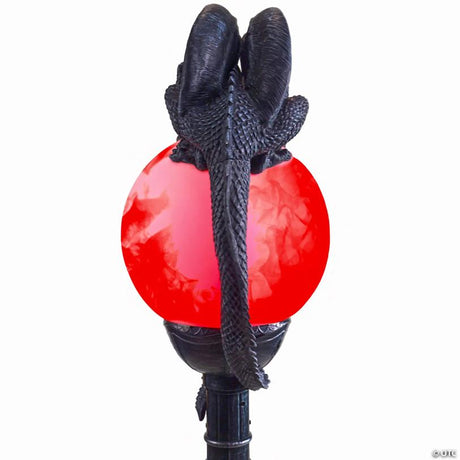 6-Foot Light-Up Flaming Dragon Lamp Post with Sound Halloween Decoration