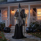 6' Lunging Witch With Digital Eyes Animated Pro