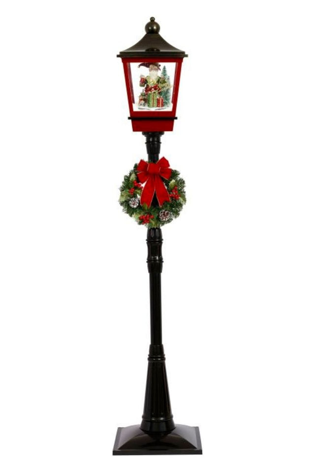 72" Snowing Lamp Post with Elf and Gift Boxes - Mark Roberts