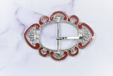 Western Style Belt Buckle Red 3x4