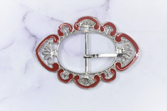 Western Style Belt Buckle Red 3x4