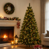 6FT Pre Lit Christmas Tree with Pinecones Warm White
