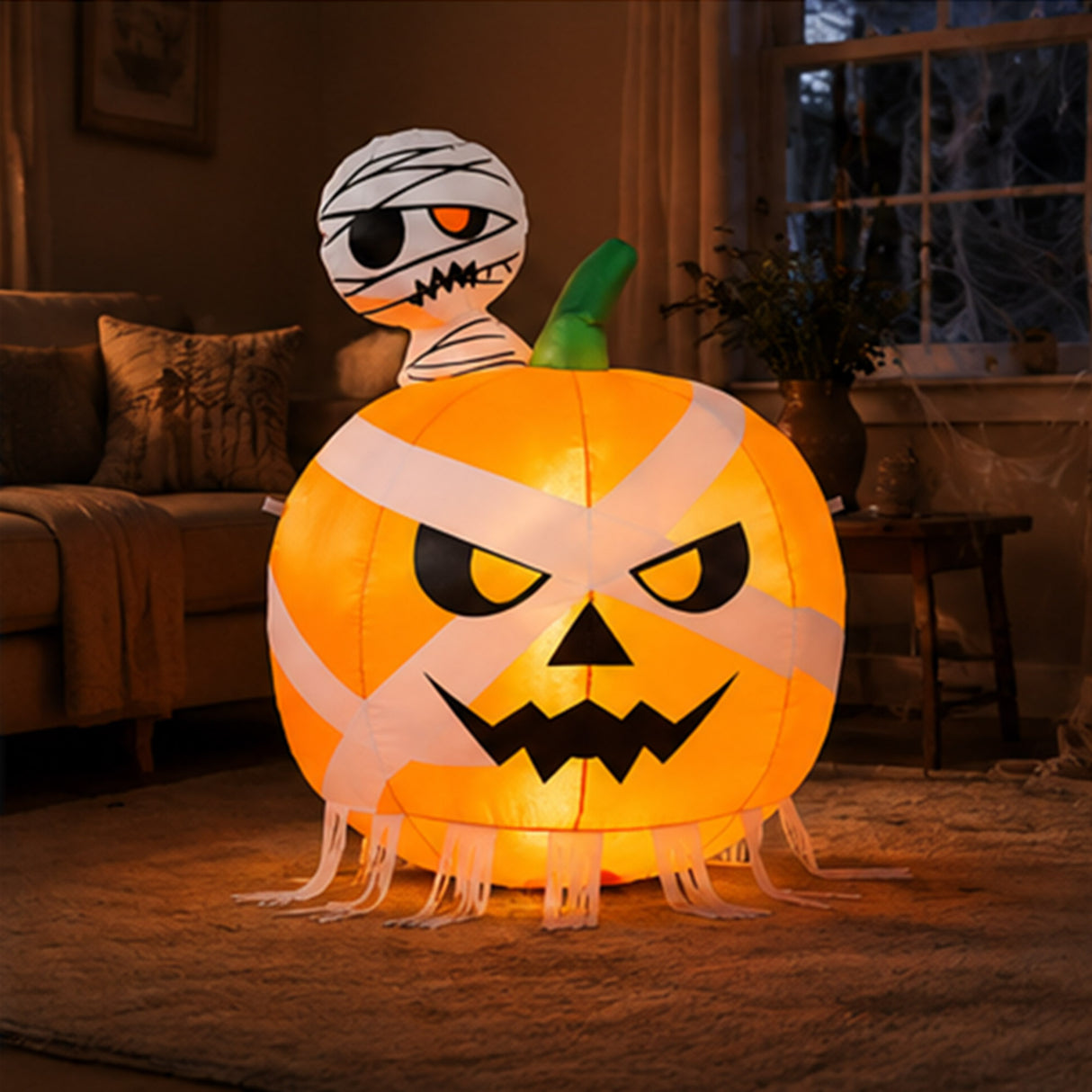 47.2" Horror Pumpkin Halloween Yard Decoration